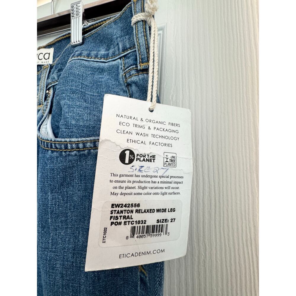 NWT Ética Stanton Wide Leg Button Fly Jeans Fistral